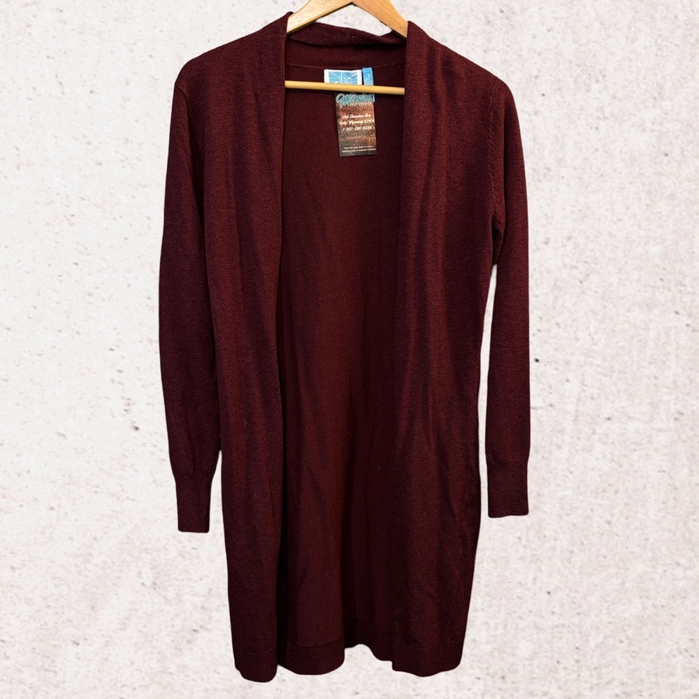 Survival Wine Long Cardigan Sweater NWT